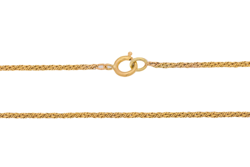 15" Antique 9ct Gold Twisted Rope Chain, 3g