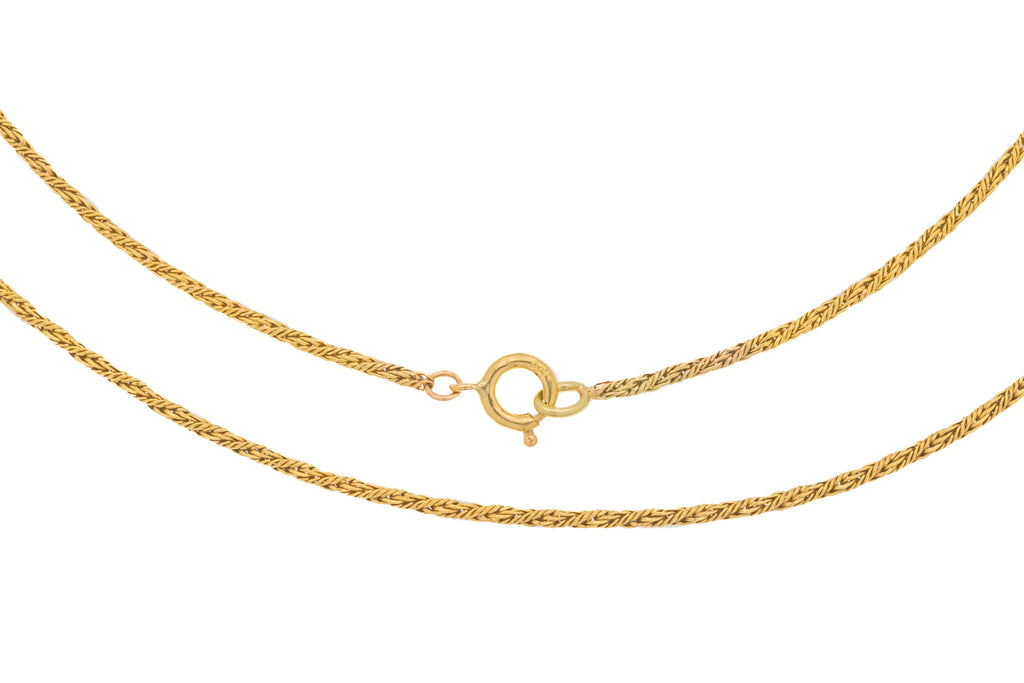 15" Antique 9ct Gold Twisted Rope Chain, 3g