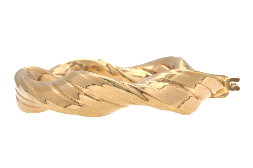 9ct Gold Twisted Hoop Earrings, 4.5g
