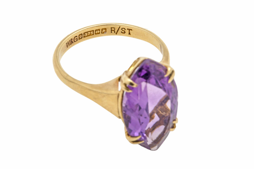 9ct Gold Amethyst Marquise Ring, 13.00ct