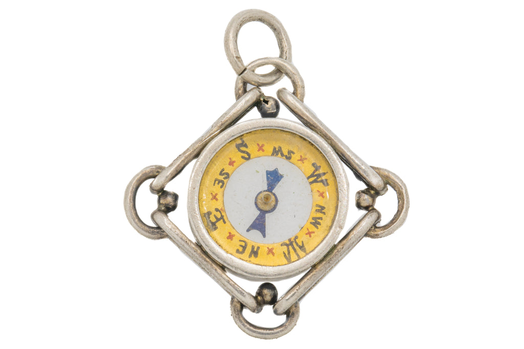 Victorian Silver Compass Pendant