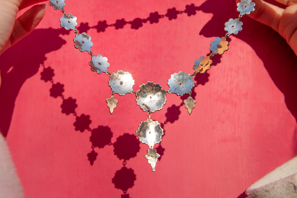 15.5" Antique Bohemian Garnet Necklace