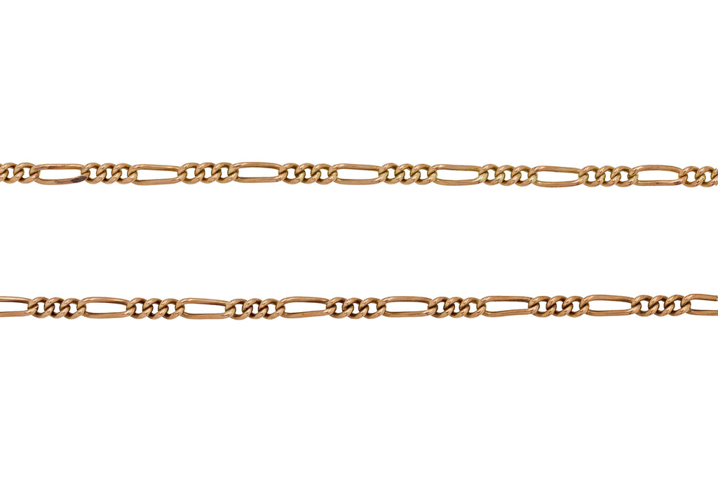 15.5" Antique 9ct Gold Figaro Chain, 5.4g