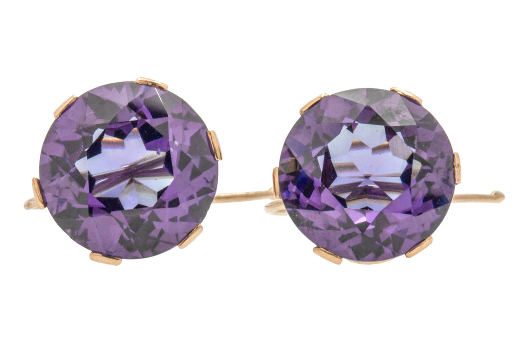 9ct Gold Colour-Change Sapphire Earrings, 13.60ct