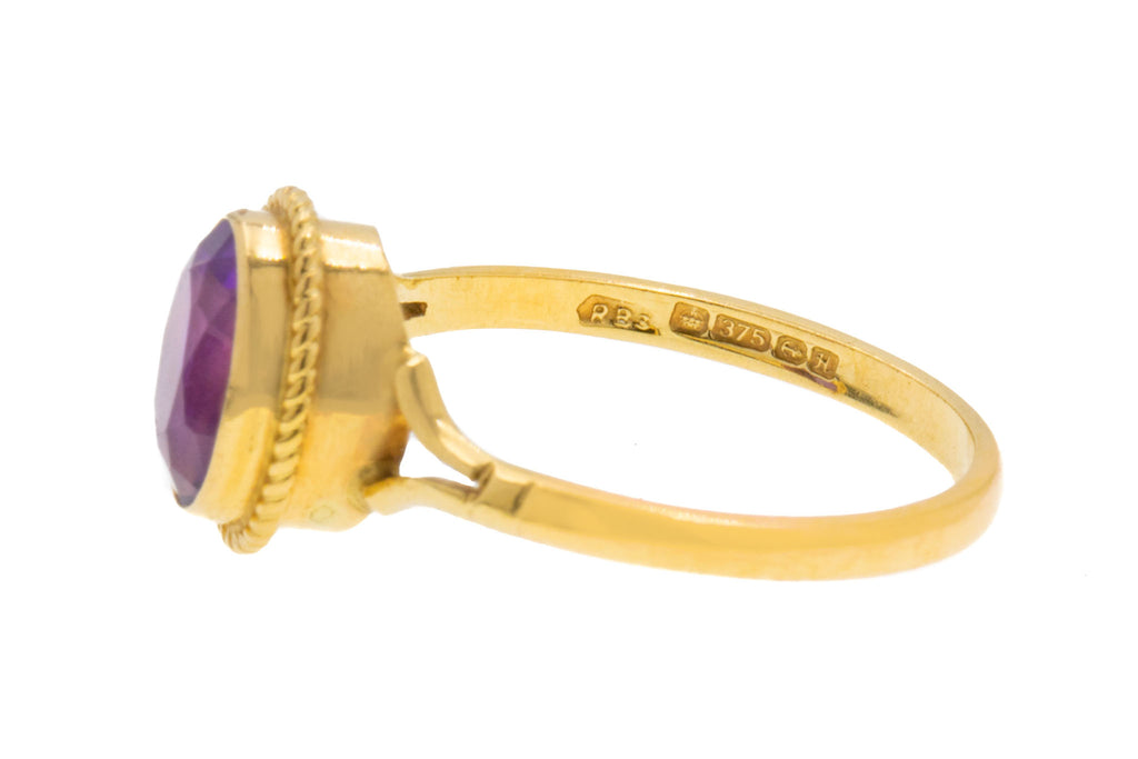 9ct Gold Amethyst Solitaire Ring, 0.60ct