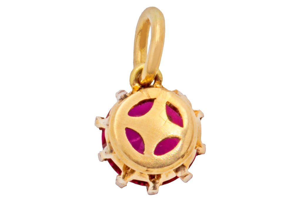 Antique 18ct Gold Ruby Charm