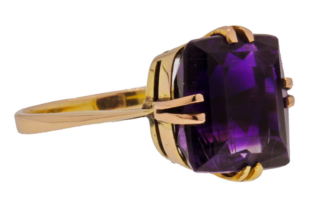9ct Gold Amethyst Solitaire Ring, 3.50ct