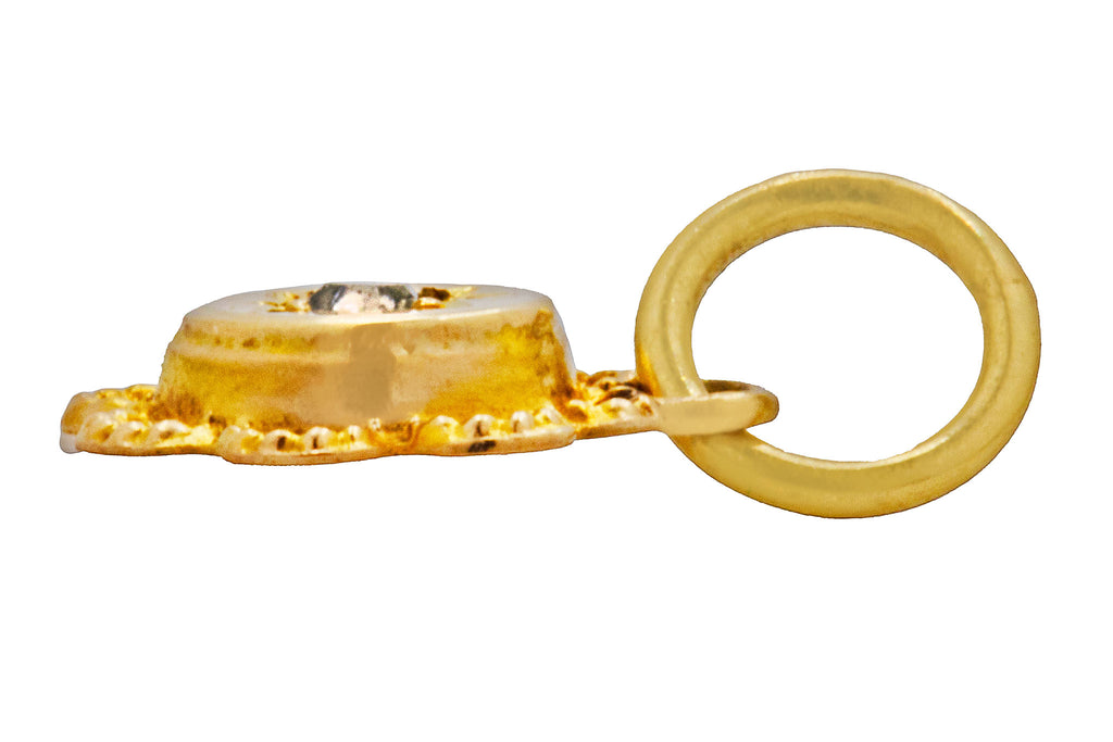 Dainty Antique 9ct Gold Diamond "Star-Set" Flower Charm