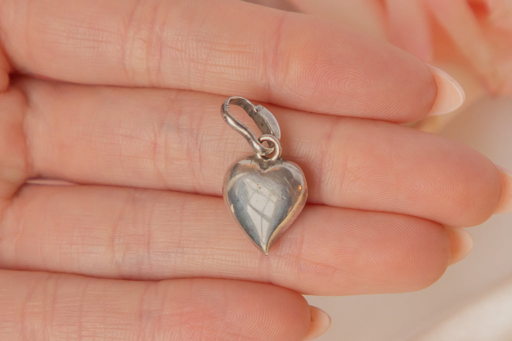 Victorian Silver Witches Heart Paste Charm