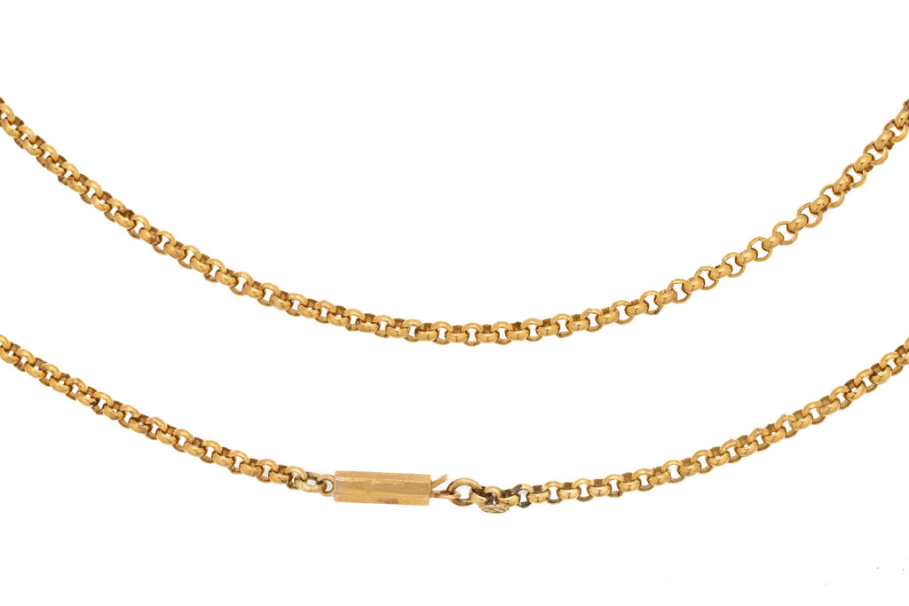 16" Antique 9ct Rose Gold Belcher Chain, 6.7g
