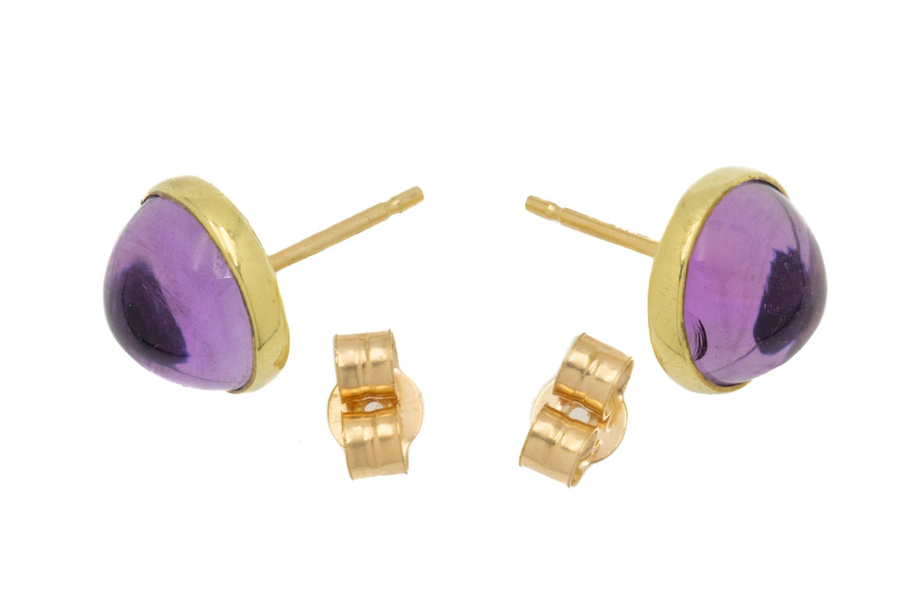 14ct Gold Amethyst Stud Earrings, 4.60ct