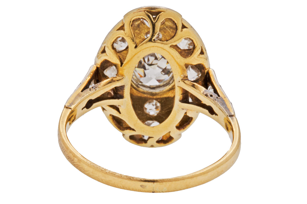 Art Deco 18ct Gold Diamond Cluster Ring, 0.80ct