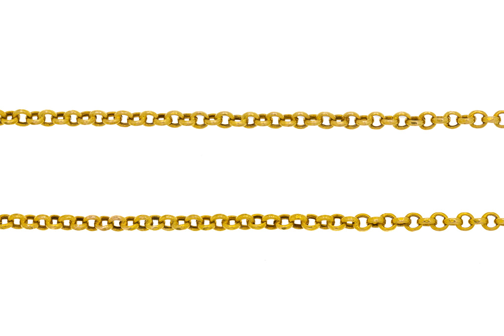 18" Antique 9ct Gold Belcher Chain, with Screw Dog Clip, 4g