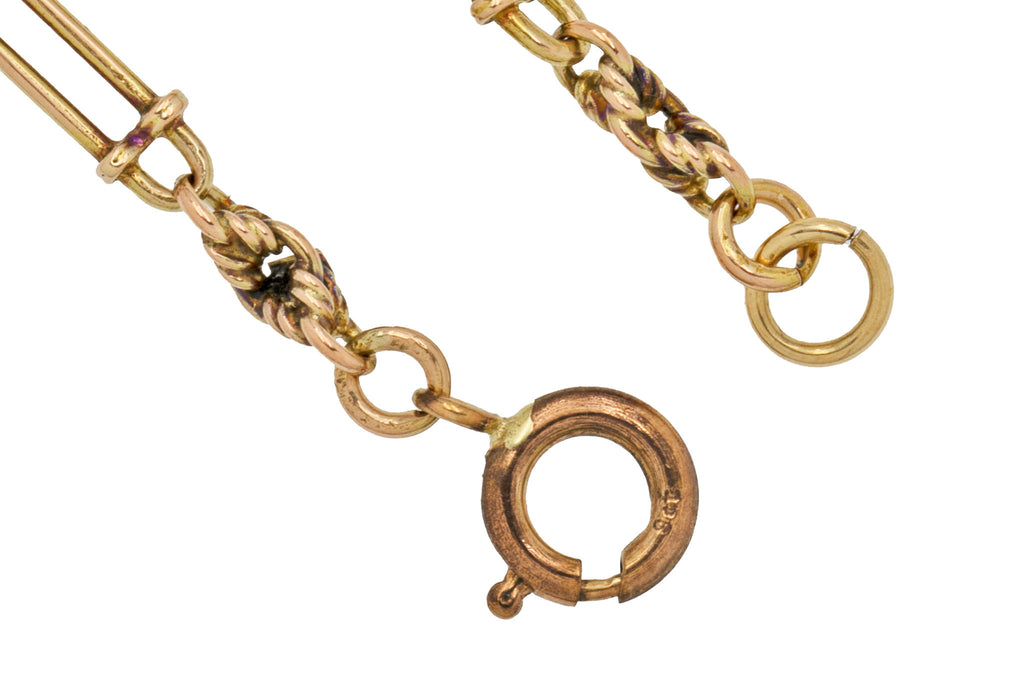 17" Antique 9ct Gold Lover's Knot Chain, 8.5g