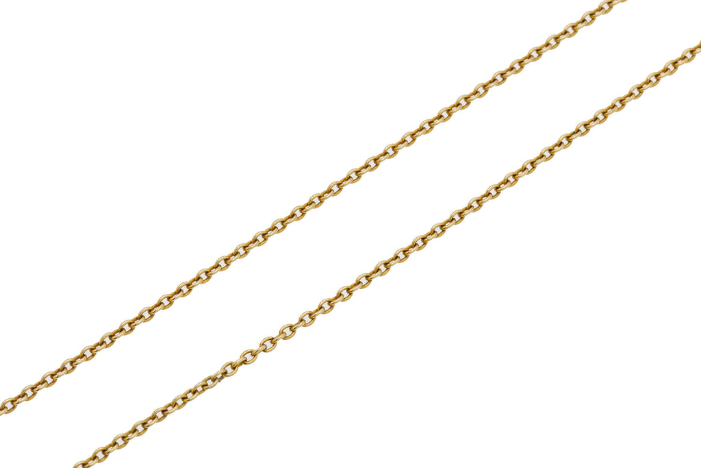 18" Antique 9ct Gold Belcher Pendant Chain, 3.4g