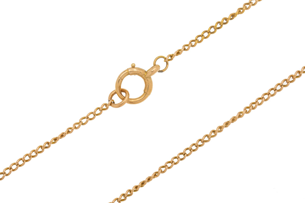20" Victorian 14ct Gold Curb Chain with Bolt Ring, 6.6g