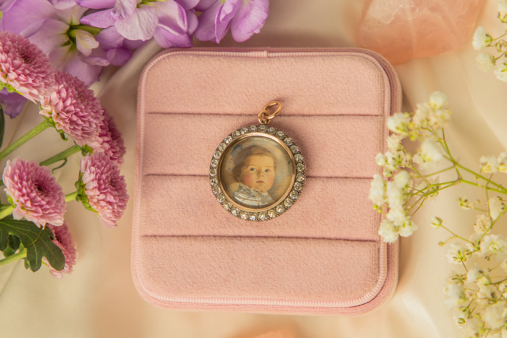 Edwardian Silver Double-Sided Baby Portrait Paste Locket