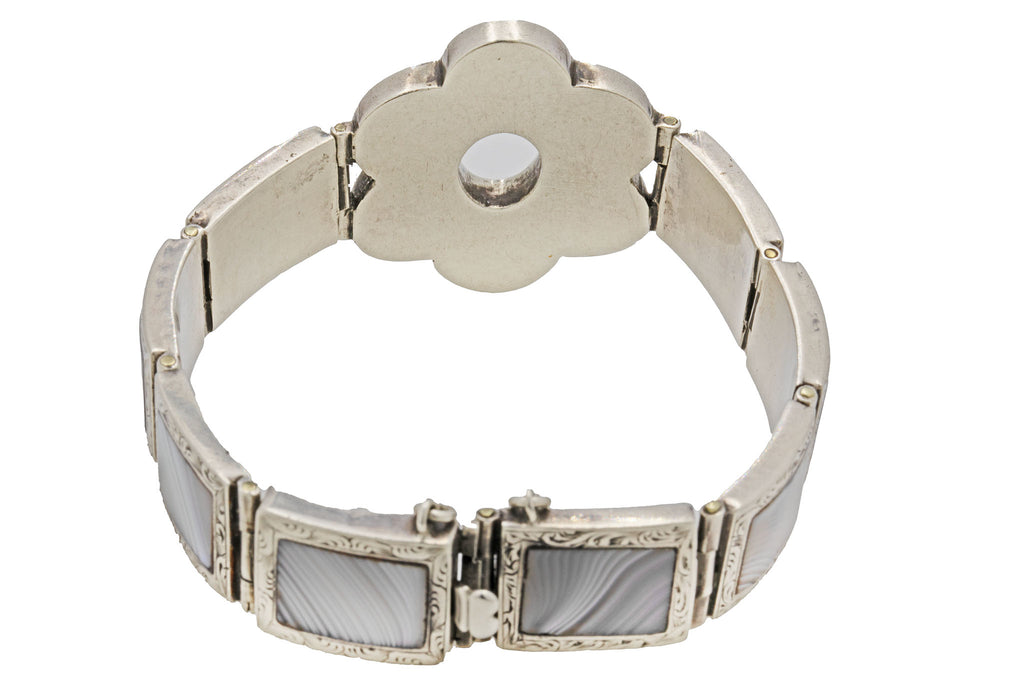 Victorian Silver Scottish Agate Bracelet