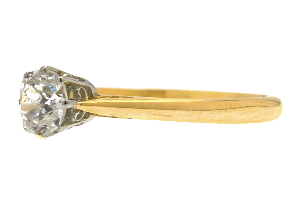 18ct Gold Old Mine-Cut Diamond Solitaire Ring, 0.35ct