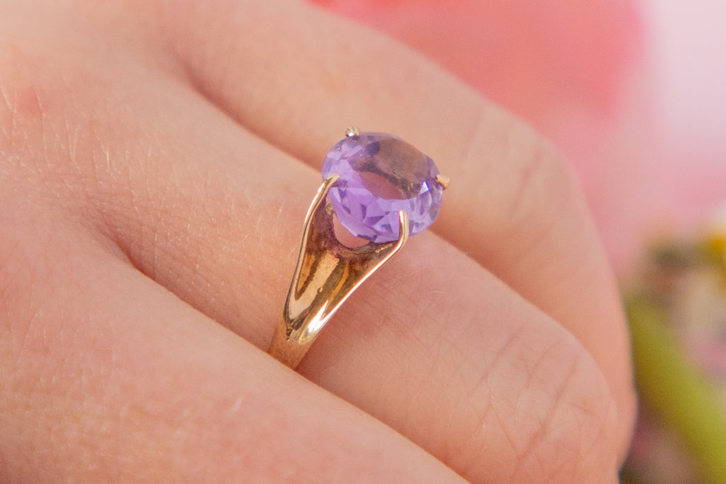 9ct Gold Amethyst Solitaire Ring, 1.80ct