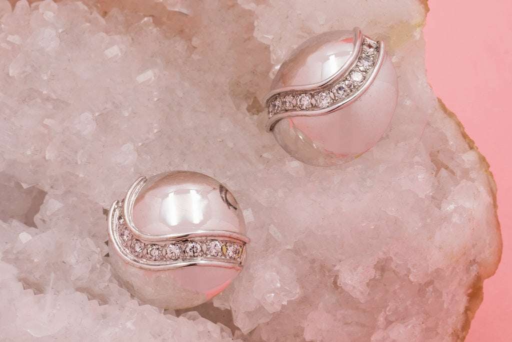 18ct White Gold Diamond Earrings, 0.45ct