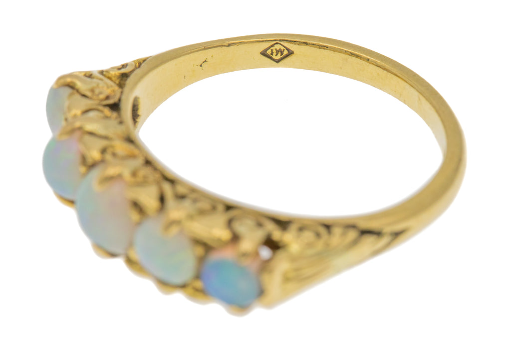 18ct Gold Opal Five Stone Ring, 0.75ct