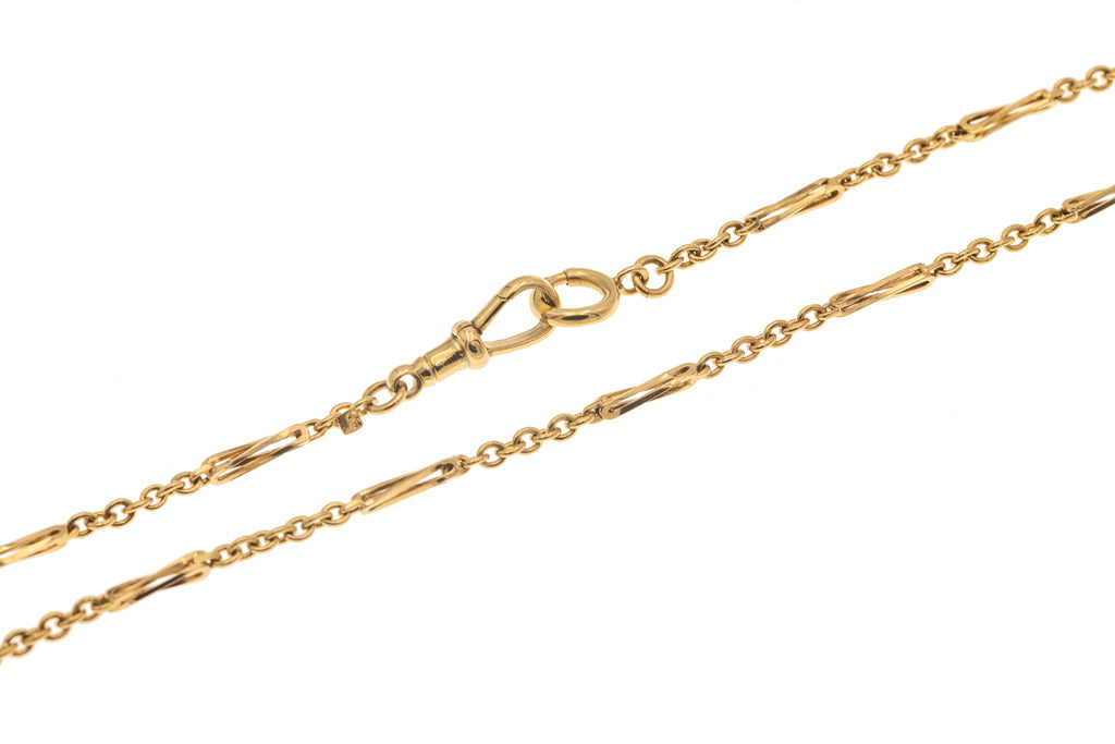 13.5" 9ct Gold Fancy Link Chain, Dog Clip, 7.4g