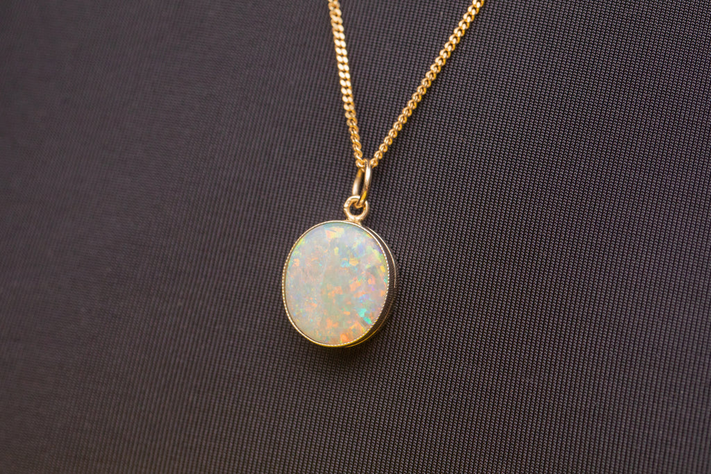 Antique 15ct Gold Opal Pendant, 1.80ct