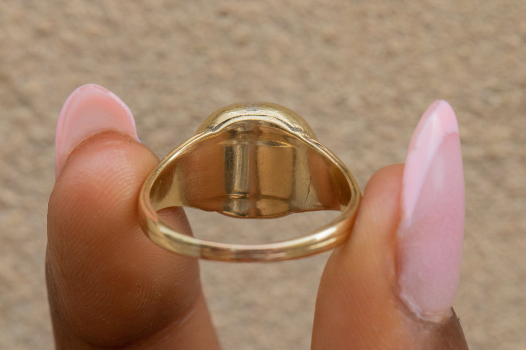 Georgian 15ct Gold Flat-Cut Garnet Diamond Cluster Ring