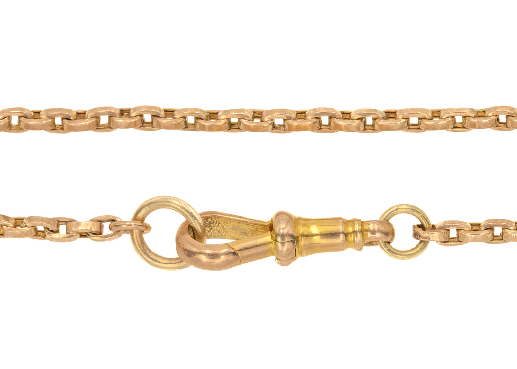 6.5" Antique 9ct Gold Belcher Bracelet with Dog Clip, 3.4g