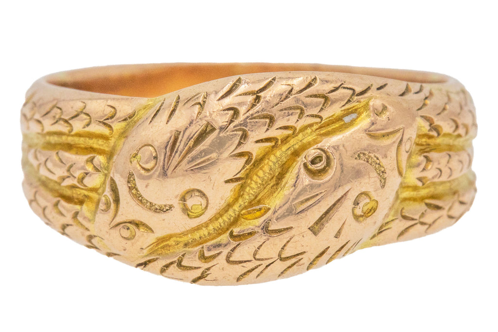 Antique 9ct Gold Double Snake Ring