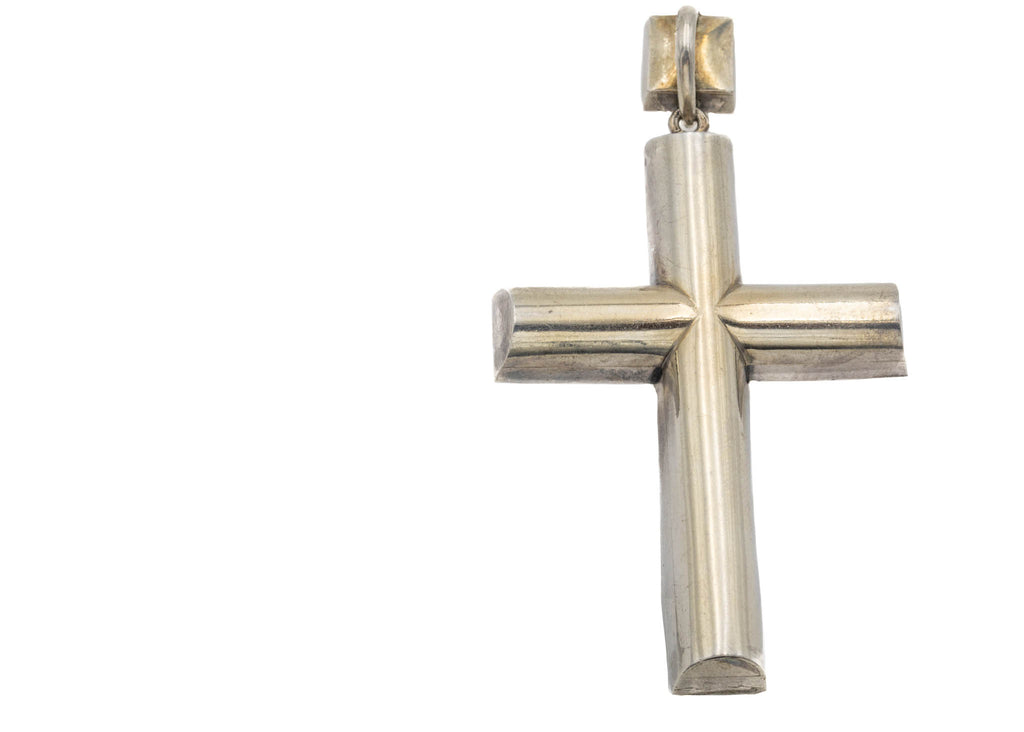 Antique French Silver Paste Cross Pendant