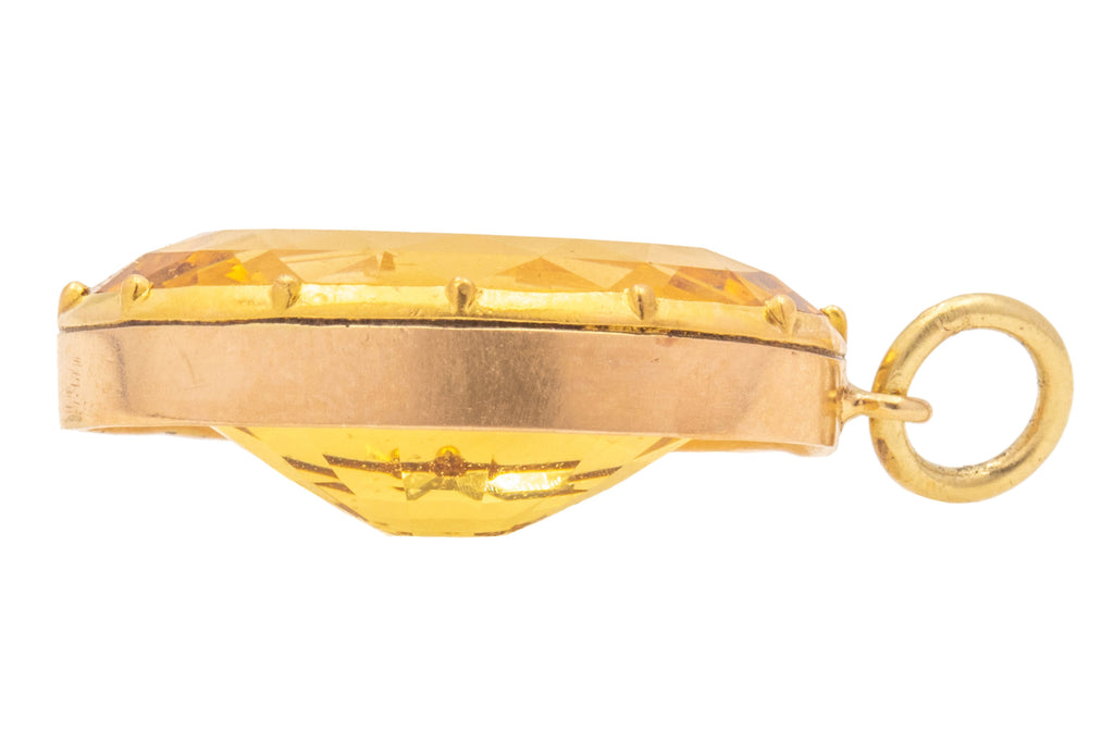 Antique 9ct Gold Imperial Topaz Pendant, 16.40ct