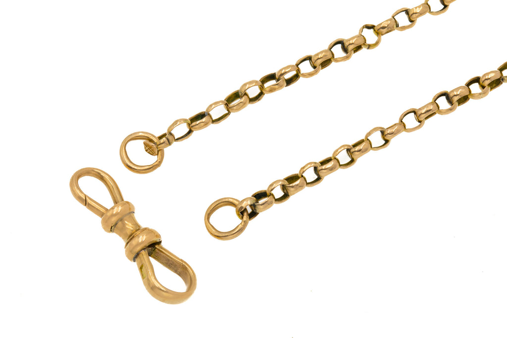 Reserved - 17" 9ct Gold Belcher Chain with Double Dog Clip, 6.5g