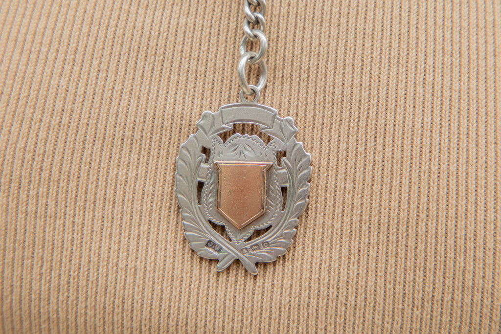 Edwardian Silver 9ct Gold Medal Fob