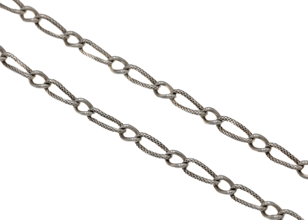 24.5" Antique French Silver Figaro Chain, 16g