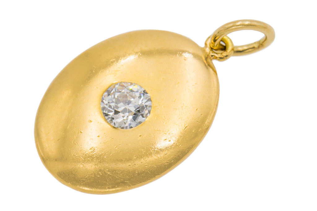Art Deco 18ct Gold Diamond Pendant, 0.45ct
