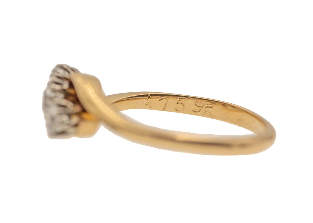 Edwardian 18ct Gold Diamond Trilogy Ring, 0.45ct