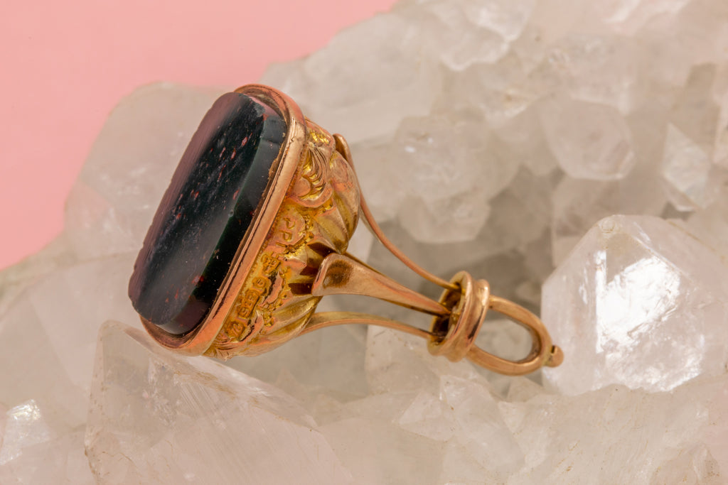 Antique 9ct Gold Bloodstone Fob
