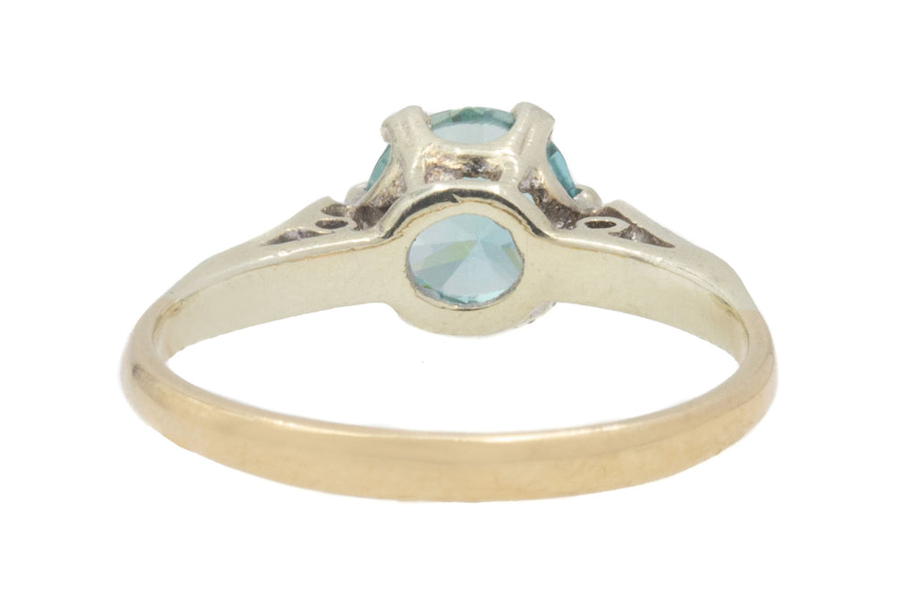9ct Gold Blue Zircon Solitaire Ring, 1.20ct