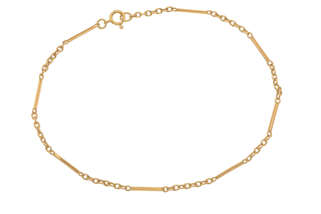 8.5" 9ct Gold Belcher & Bar Bracelet, 1.9g
