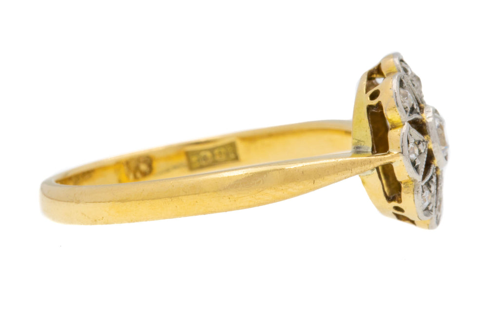 18ct Gold Diamond Flower Cluster Ring, 0.25ct