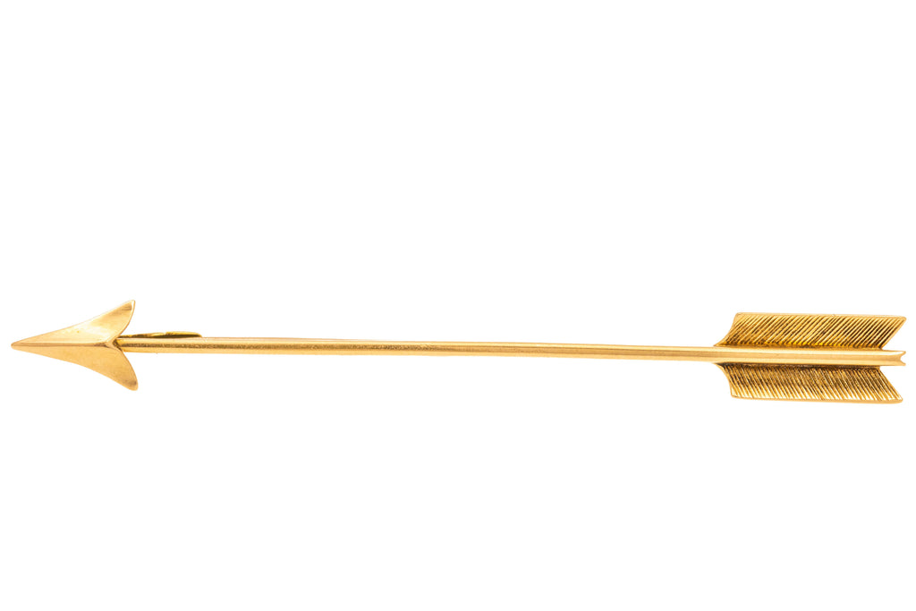 Antique Solid 15ct Gold Arrow Brooch
